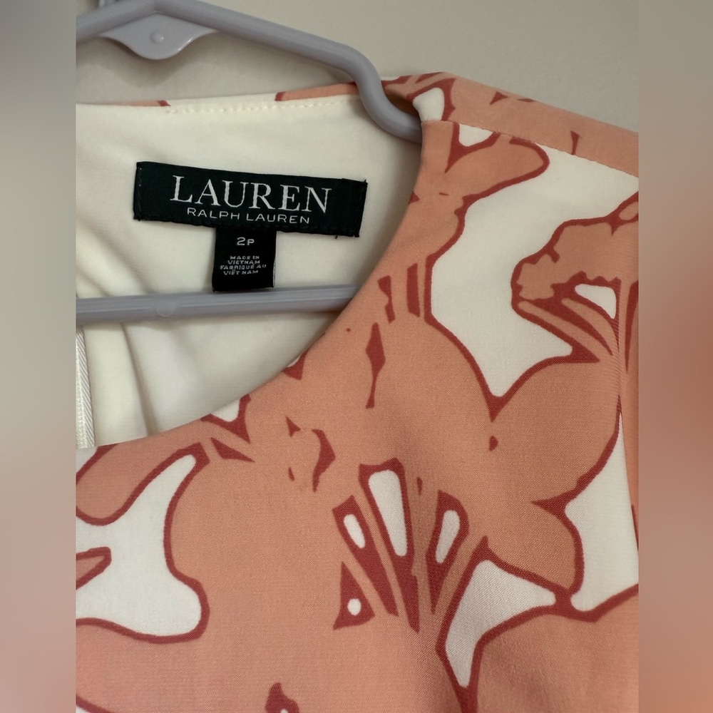 Lauren Ralph Lauren Coral and Cream Floral Dress